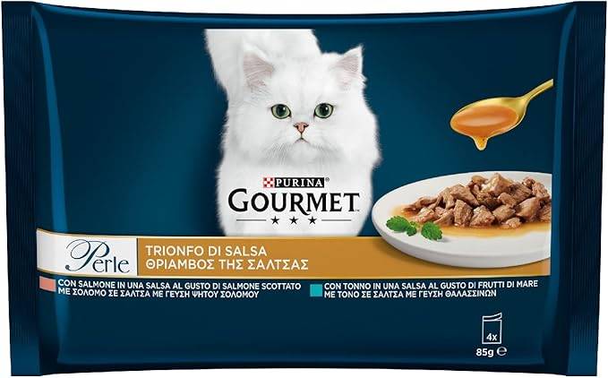 Gourmet Perle Trionfo Di Salsa Salmone E Tonno 4 x 85 Gr