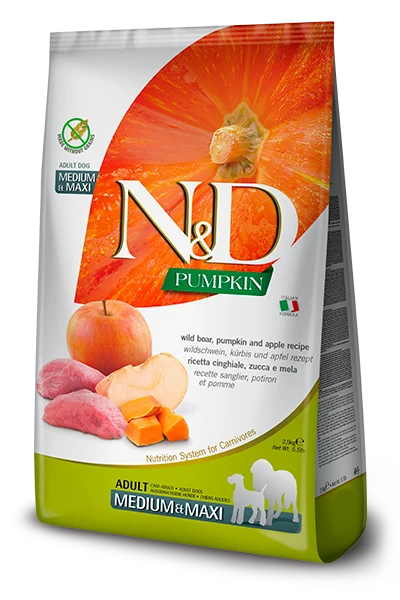 ND Pumpkin Cinghiale Zucca e Mela - Adult, Medio e Maxi Kg 2,5