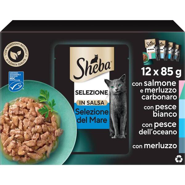 Sheba Selezione Assortita In Salsa 12 X 85 Gr 4x