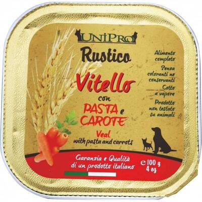 Unipro Cane Rustico Vitello Pasta E Carote 100 Gr 32x