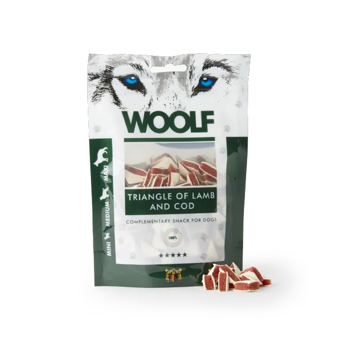 Woolf triangolini di agnello e merluzzo 100 gr