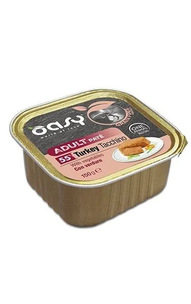 Oasy dog grain free adult tacchino e verdure vaschetta 150 gr