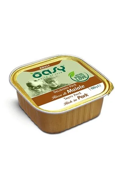 Oasy dog delizioso pate' maiale vaschetta 150 gr
