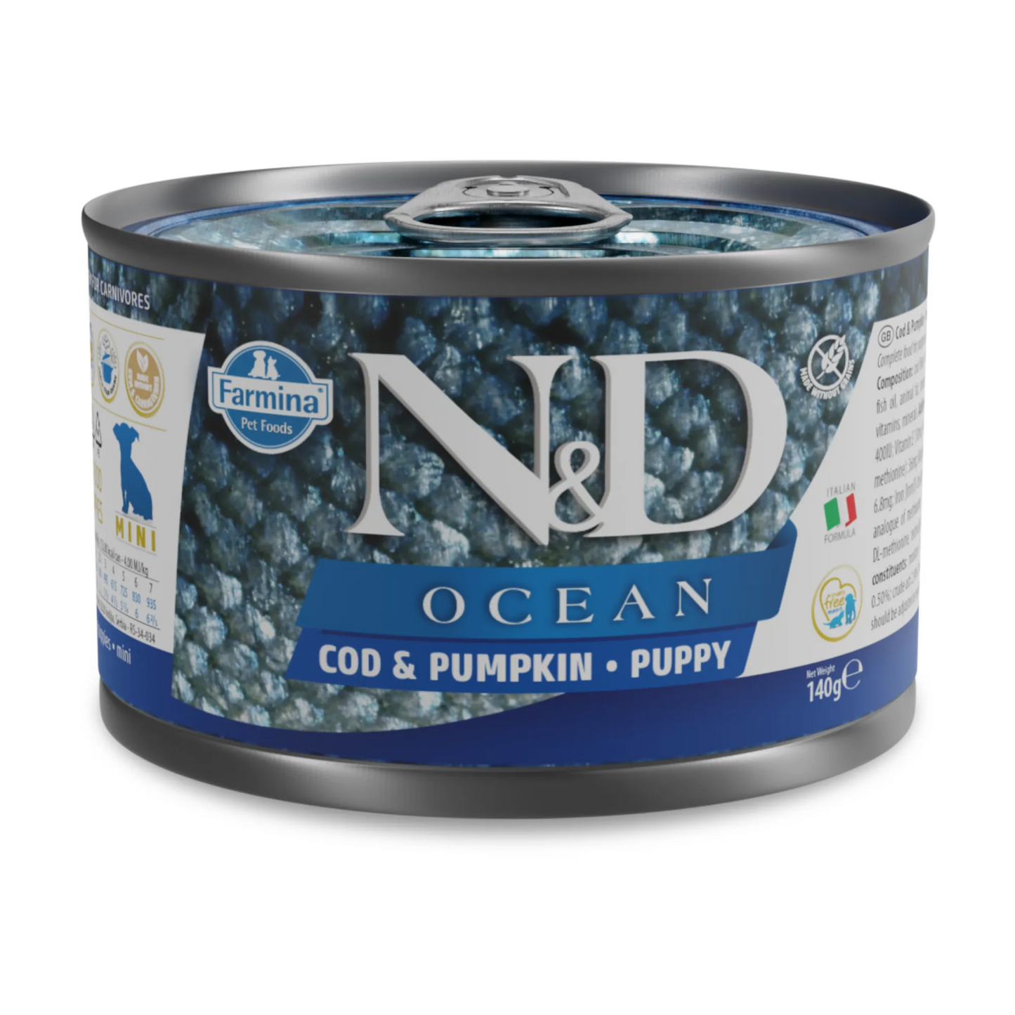 Nd dog ocean merluzzo e zucca puppy 140 gr