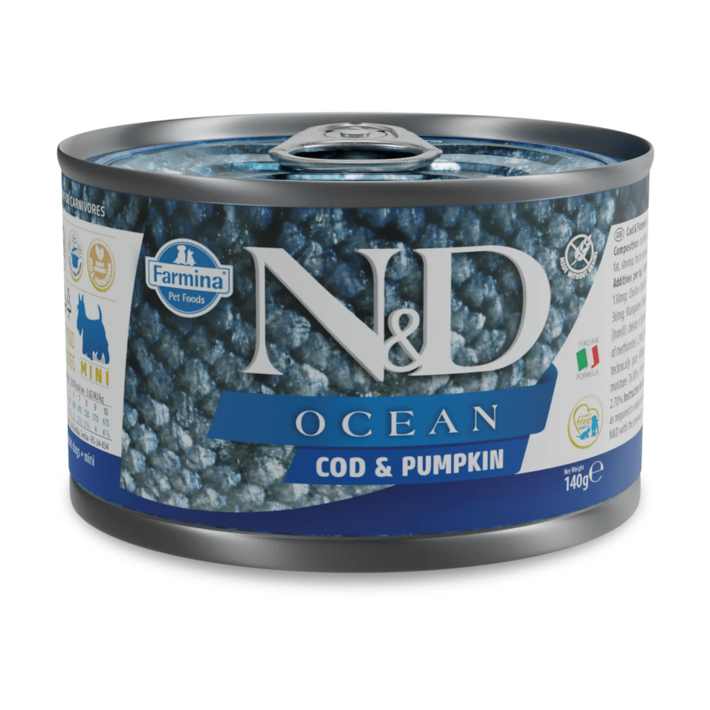 Nd dog ocean merluzzo e zucca 140 gr