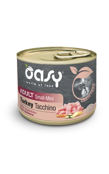 Oasy dog grain free adult small mini tacchino lattina 200 gr