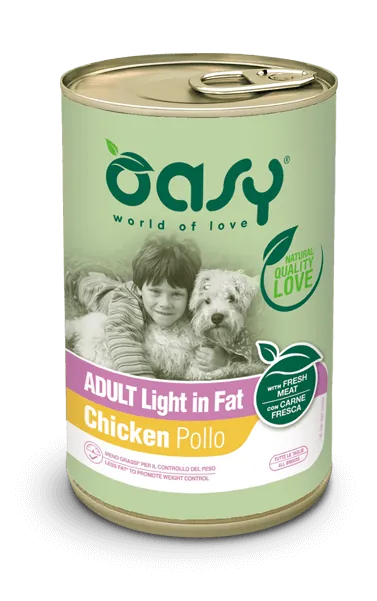 Oasy dog lifestage light lattina 400 gr