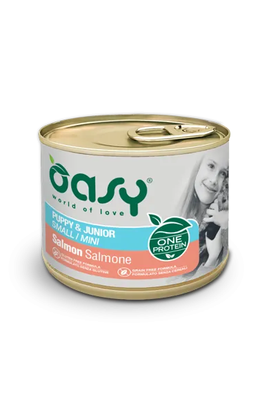 Oasy dog one puppy small salmone lattina 200 gr
