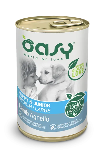 Oasy dog one puppy agnello lattina 400 gr