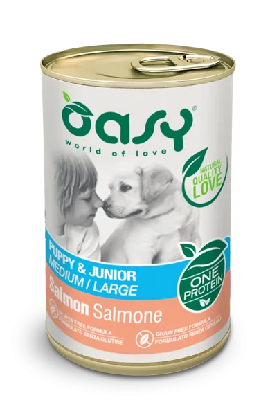Oasy dog one puppy salmone lattina 400 gr