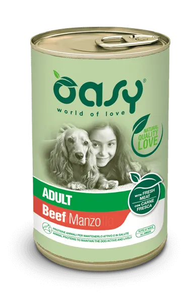 Oasy dog lifestage manzo lattina 400 gr