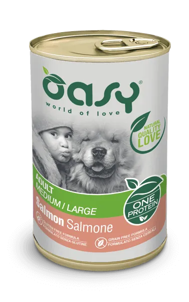 Oasy dog one salmone lattina 400 gr