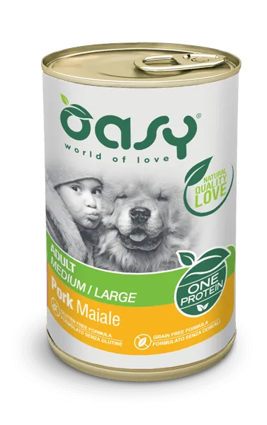 Oasy dog one maiale lattina 400 gr