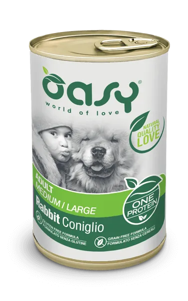 Oasy dog one coniglio lattina 400 gr