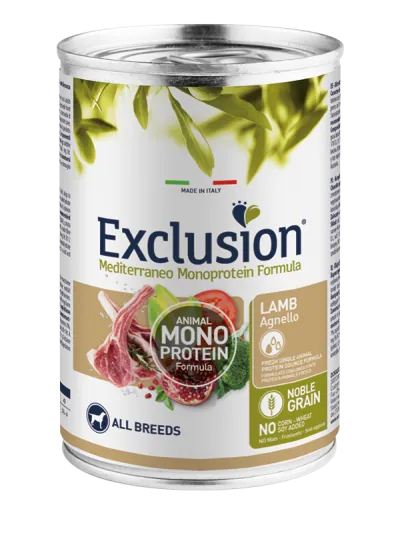 Exclusion dog mediterraneo adult agnello lattina 400 gr