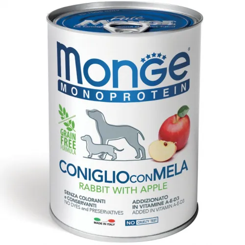 Monge dog fruit coniglio e mela lattina 400 gr