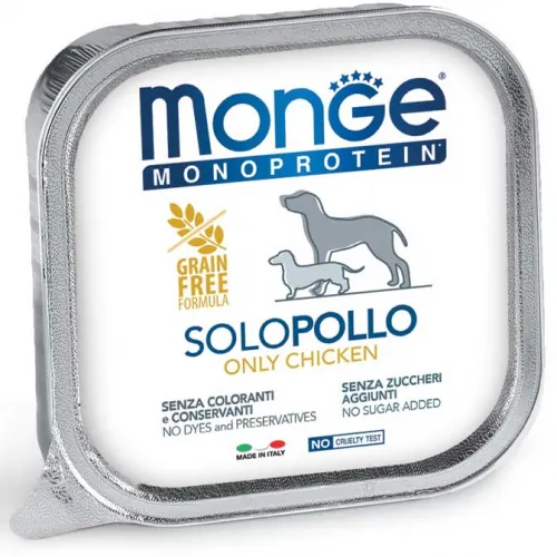 Monge dog solo pollo vaschetta 150 gr