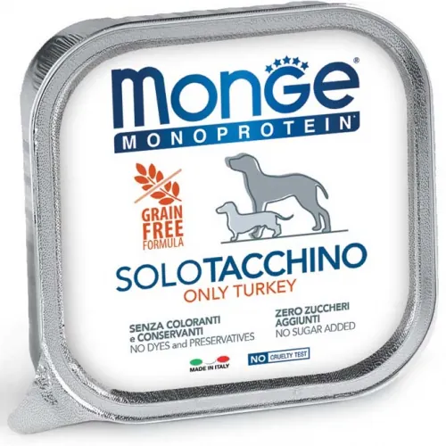 Monge dog solo tacchino vaschetta 150 gr
