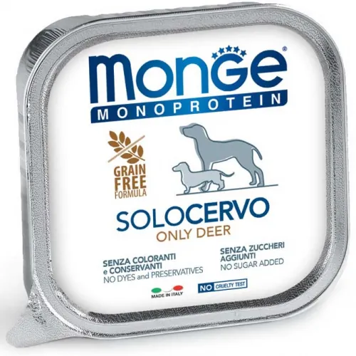 Monge dog solo cervo vaschetta 150 gr