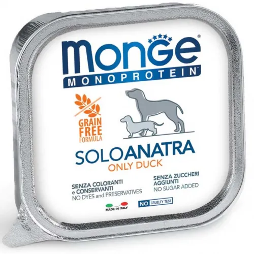 Monge dog solo anatra vaschetta 150 gr