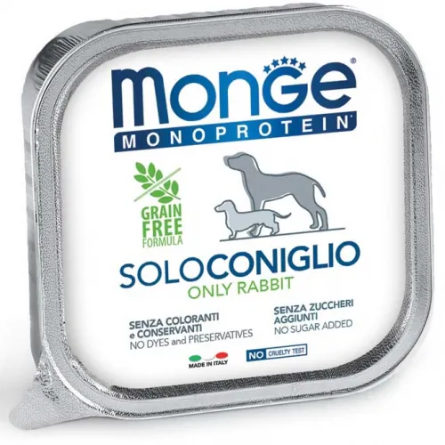 Monge dog solo coniglio vaschetta 150 gr