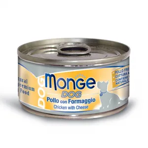 Monge dog natural pollo e formaggio lattina 95 gr