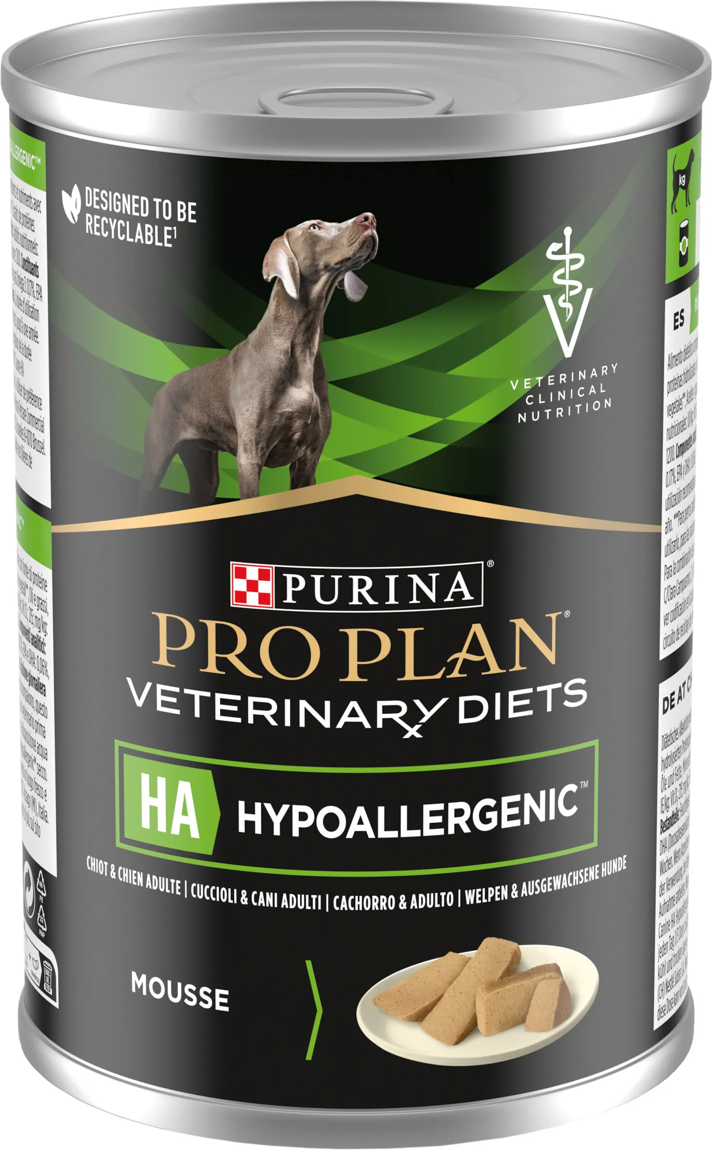 Pro plan dog diet ha hypoallergenic mousse lattina 400 gr