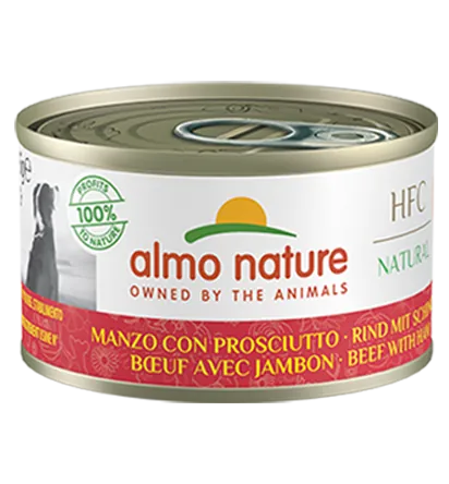 Hfc dog natural manzo e prosciutto lattina 95 gr