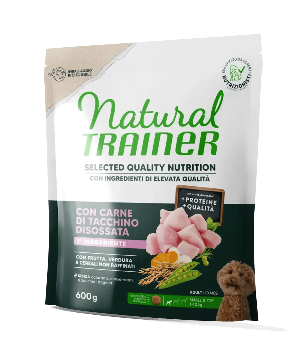 Trainer natural selected dog adult mini tacchino 600 gr