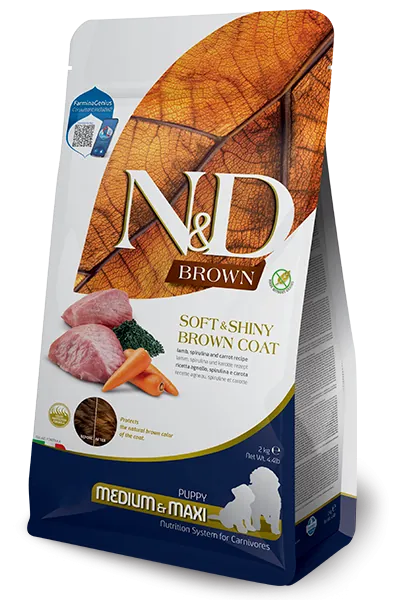 Nd dog brown agnello spirulina e carote puppy medio maxi 2 kg