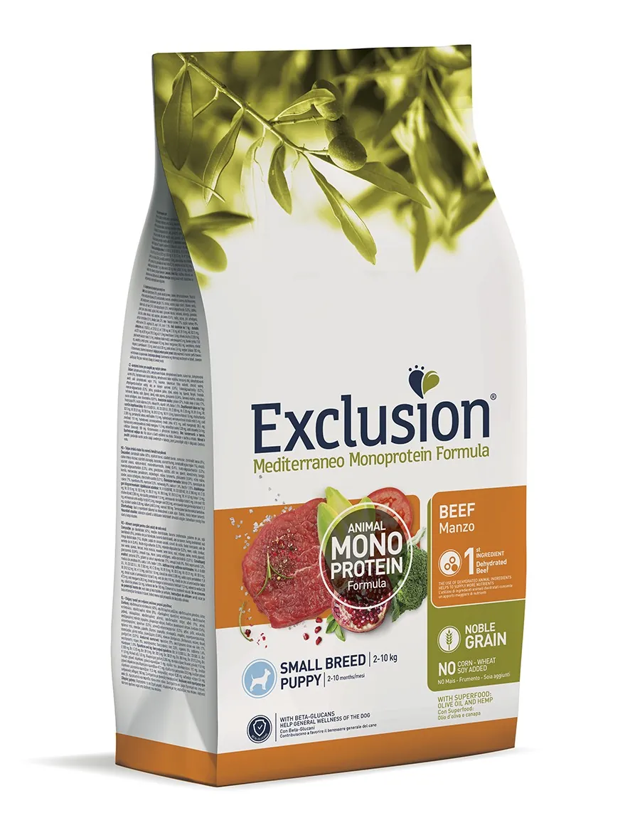 Exclusion dog mediterraneo manzo puppy small 7 kg