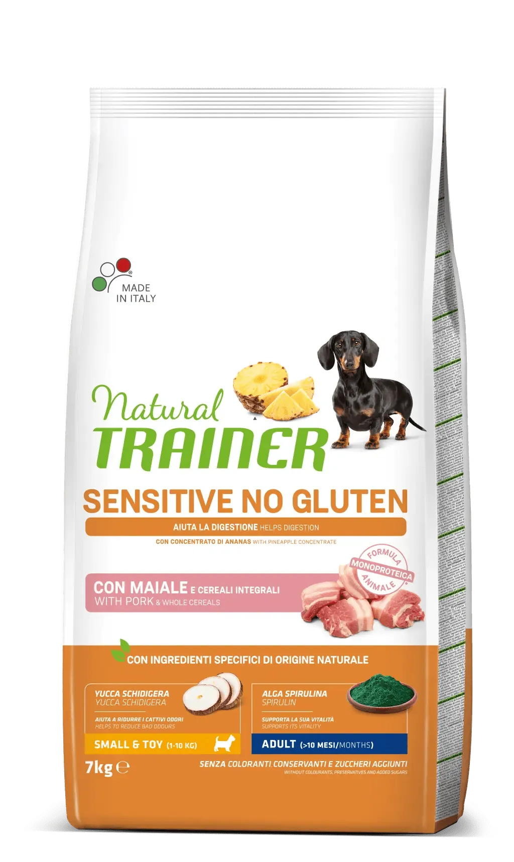 Trainer natural dog sensitive adult mini maiale 7 kg
