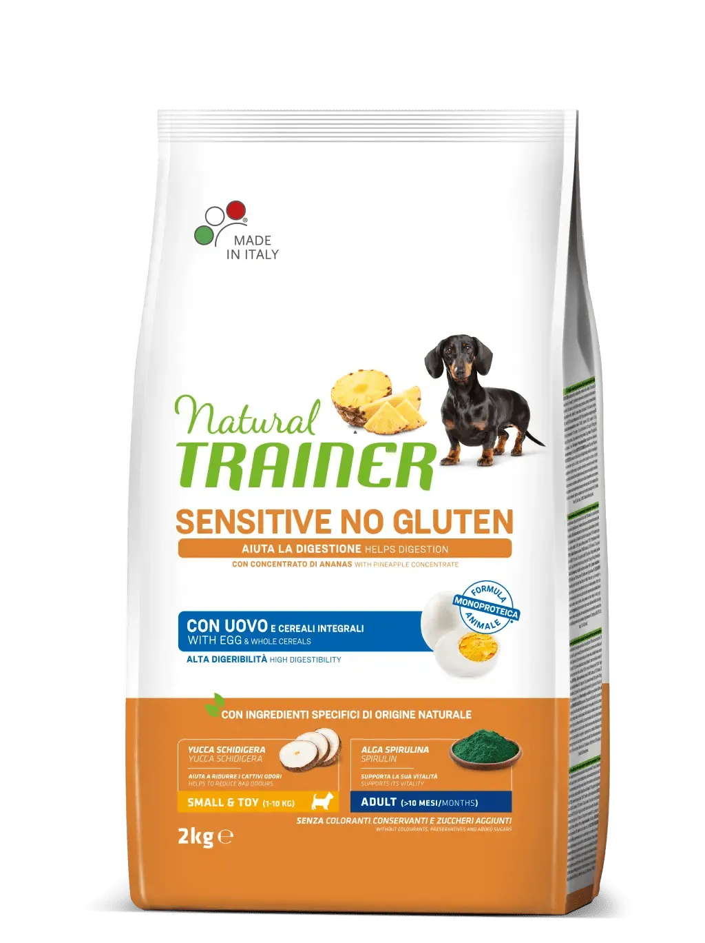 Trainer natural dog sensitive adult mini uovo e cereali 2 kg