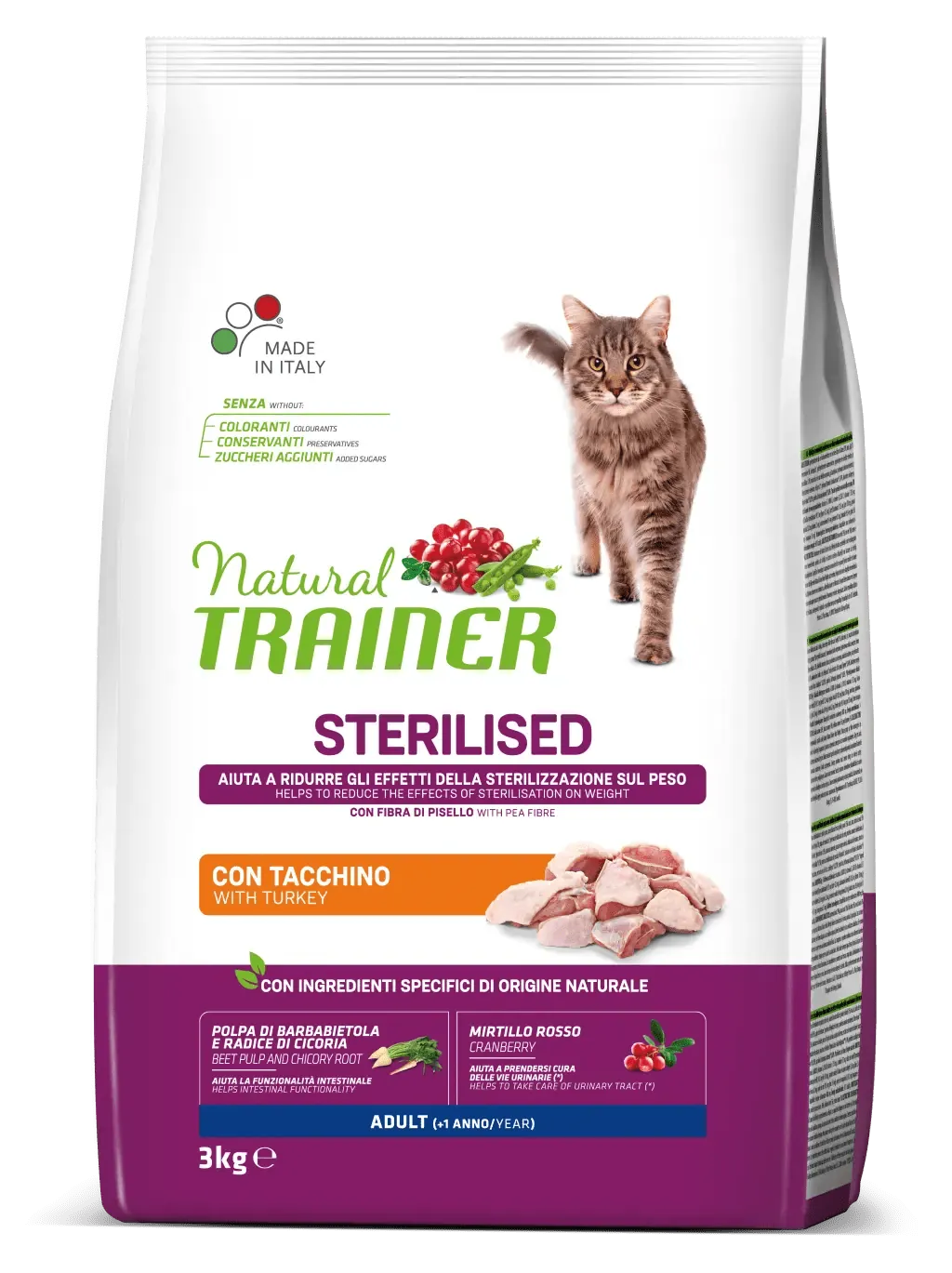 Trainer natural cat sterilized tacchino 3 kg