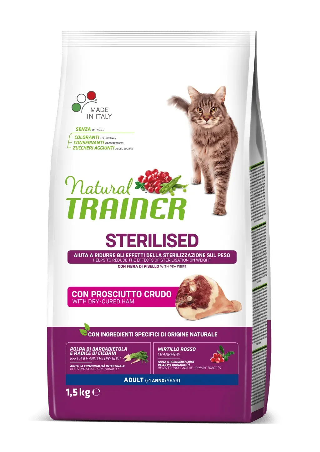 Trainer natural cat sterilized prosciutto 1,5 kg