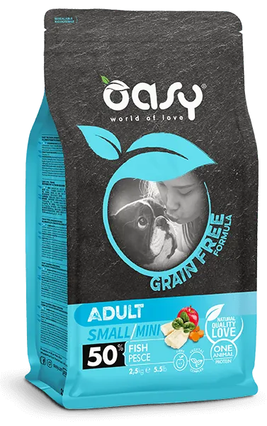 Oasy dog grain free adult small mini pesce 2,5 kg