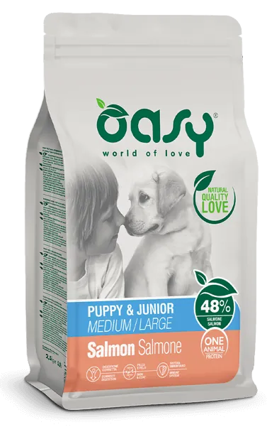 Oasy dog one puppy salmone 12 kg