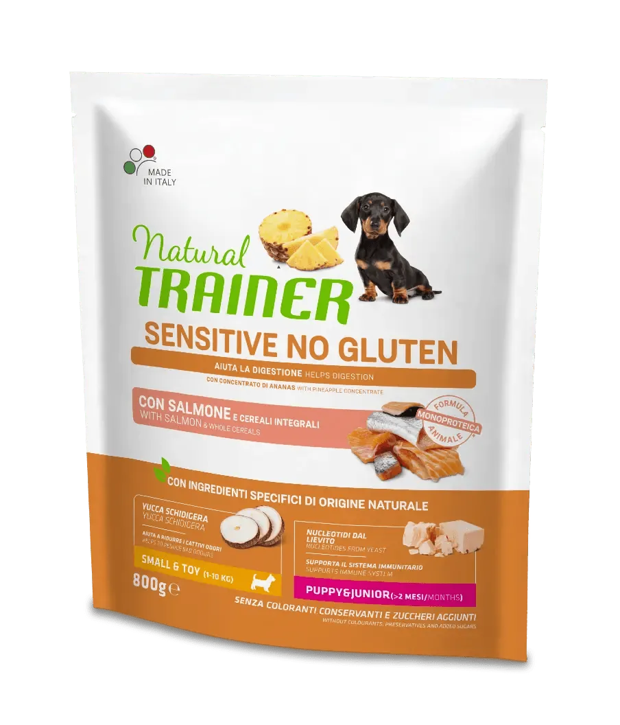 Trainer natural dog sensitive puppy mini salmone 800 gr