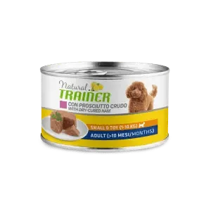 Trainer natural dog adult mini prosciutto e riso lattina 150 gr