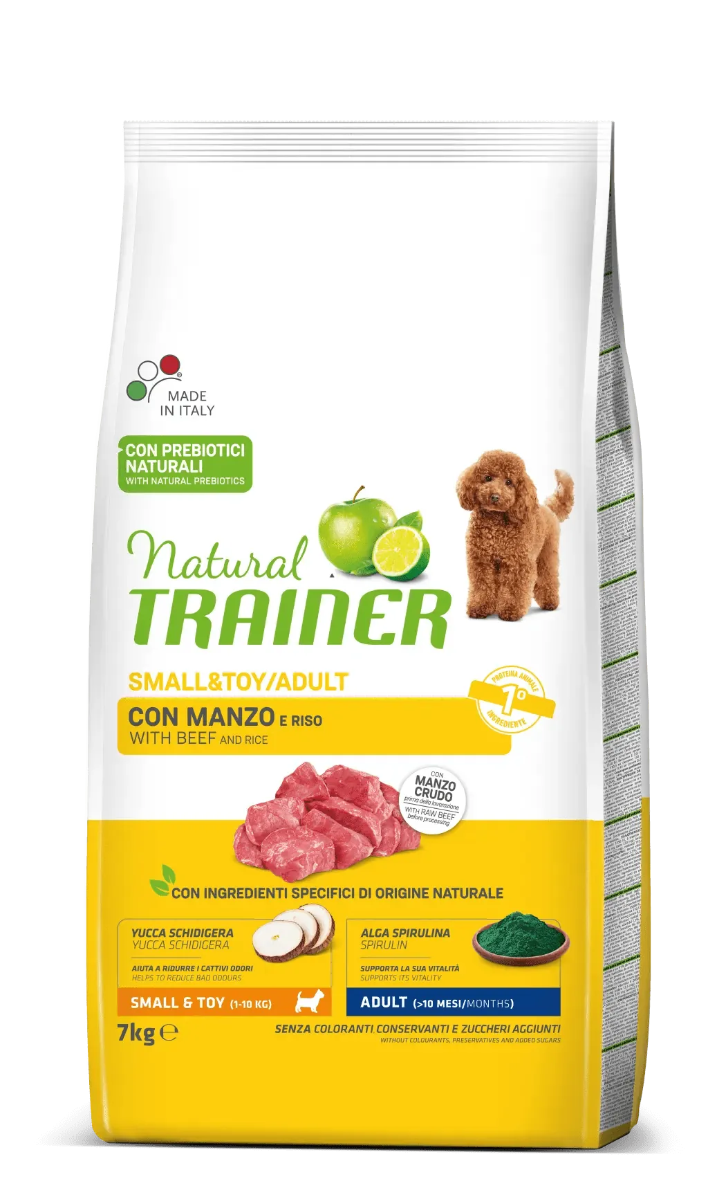 Trainer natural dog adult mini manzo e riso 7 kg