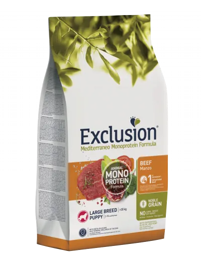 Exclusion dog mediterraneo puppy manzo maxi 12 kg