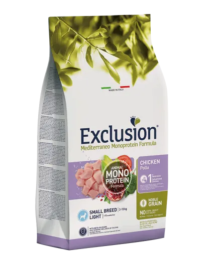 Exclusion dog mediterraneo light pollo small 2 kg