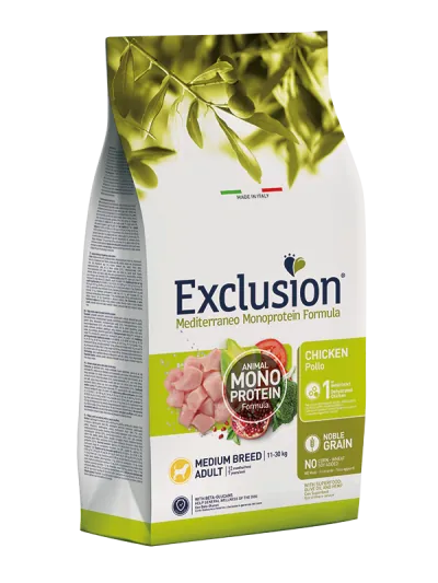 Exclusion dog mediterraneo adult pollo medio 12 kg