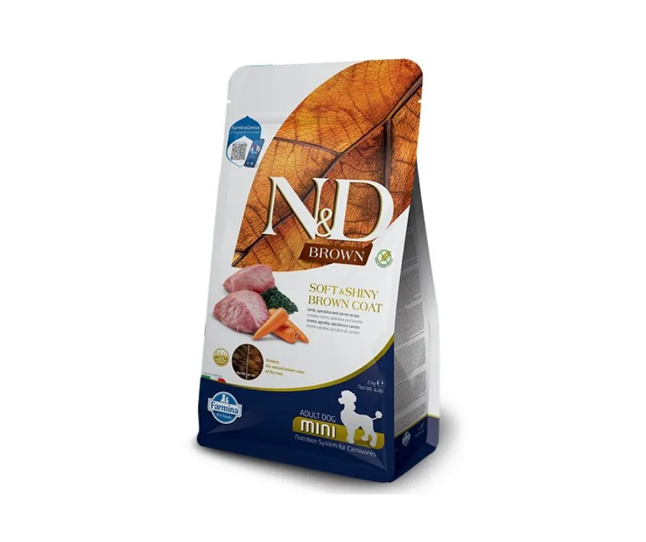 Nd dog brown agnello spirulina e carote adult mini 2 kg