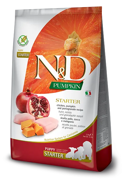 Nd dog zucca pollo e melograno starter puppy 2,5 kg
