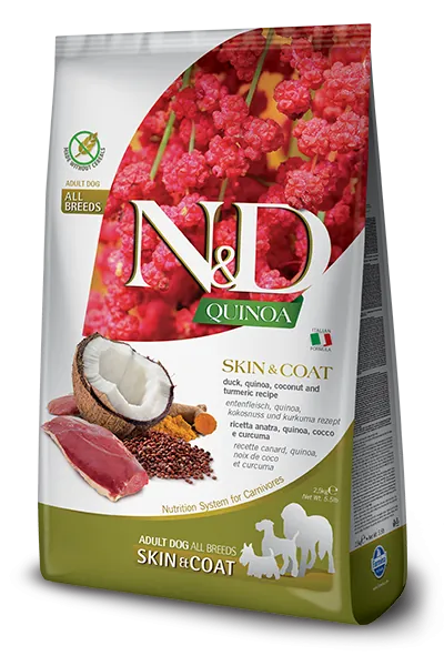 Nd dog quinoa skin&coat anatra e cocco medio maxi 7 kg