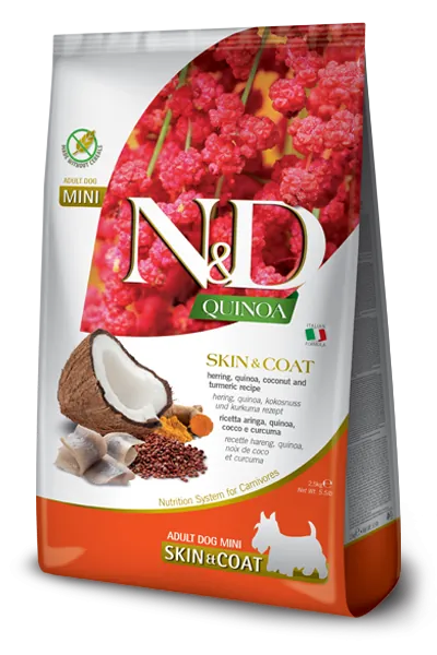 Nd dog quinoa skin&coat aringa e cocco adult mini 800 gr