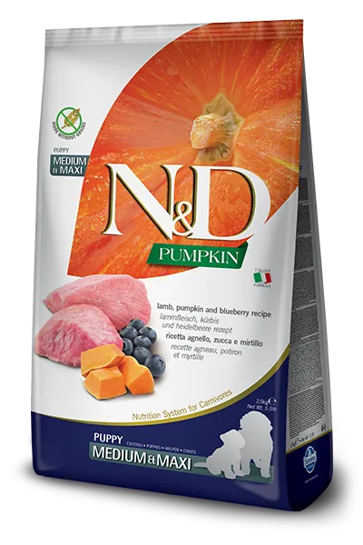Nd dog zucca agnello e mirtillo puppy medio maxi 12 kg