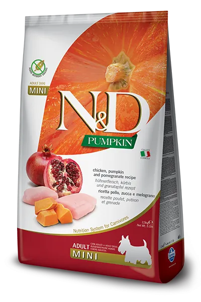 Nd dog zucca pollo e melograno adult mini 7 kg