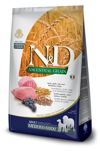 Nd dog low agnello e mirtillo adult medio maxi 2,5 kg